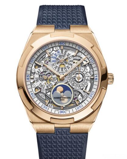 Vacheron Constantin Overseas perpetual calendar ultra-thin skeleton 18K 5N pink gold Replica Watch 4300V/120R-B547